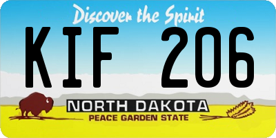 ND license plate KIF206