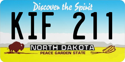 ND license plate KIF211