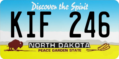 ND license plate KIF246