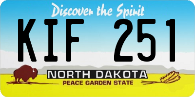 ND license plate KIF251