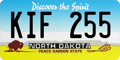 ND license plate KIF255