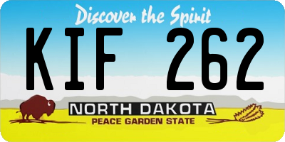ND license plate KIF262