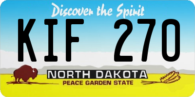 ND license plate KIF270