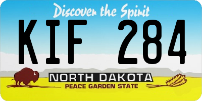 ND license plate KIF284