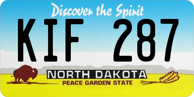ND license plate KIF287