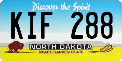 ND license plate KIF288