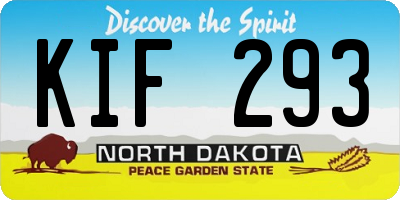 ND license plate KIF293