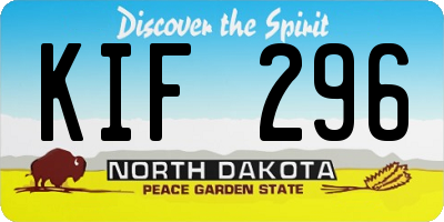 ND license plate KIF296