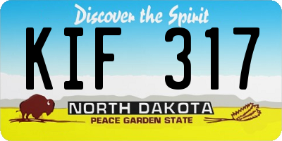 ND license plate KIF317