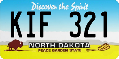 ND license plate KIF321
