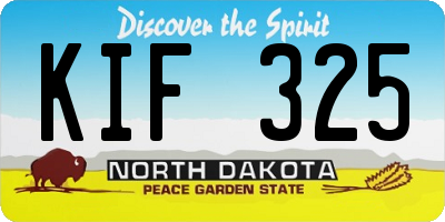 ND license plate KIF325
