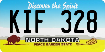 ND license plate KIF328
