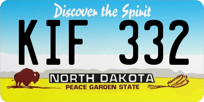 ND license plate KIF332