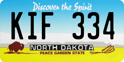 ND license plate KIF334