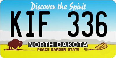 ND license plate KIF336