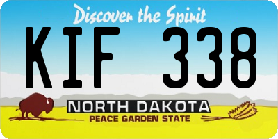 ND license plate KIF338