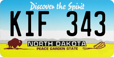 ND license plate KIF343