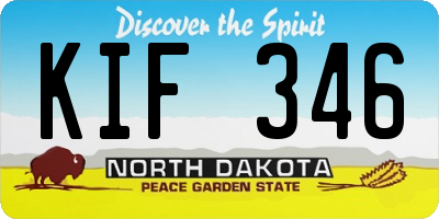 ND license plate KIF346