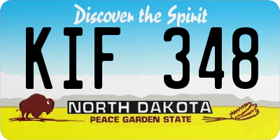 ND license plate KIF348