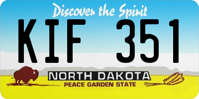 ND license plate KIF351