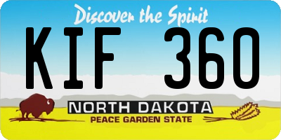 ND license plate KIF360