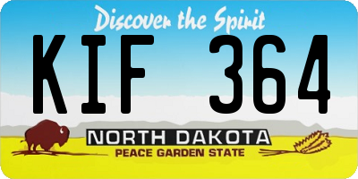 ND license plate KIF364