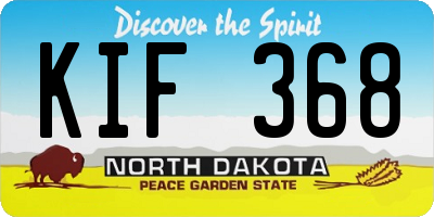 ND license plate KIF368