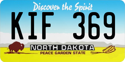 ND license plate KIF369