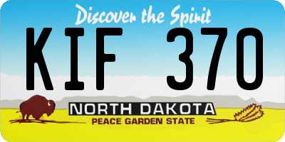 ND license plate KIF370