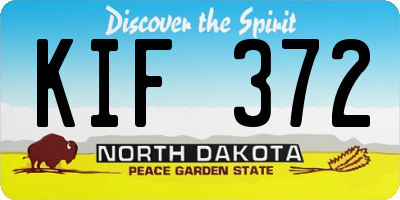 ND license plate KIF372
