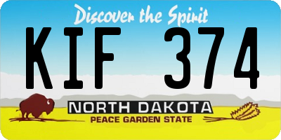 ND license plate KIF374