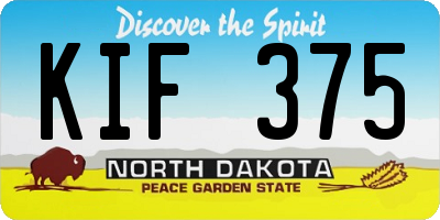 ND license plate KIF375