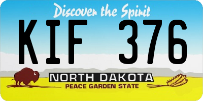 ND license plate KIF376