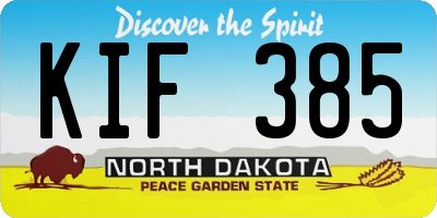 ND license plate KIF385