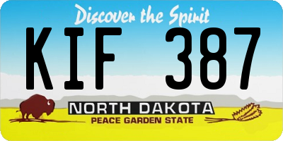 ND license plate KIF387