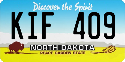 ND license plate KIF409