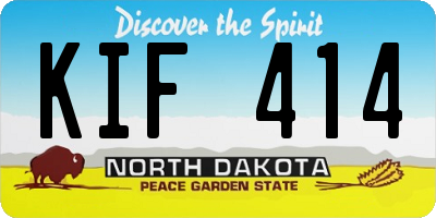 ND license plate KIF414