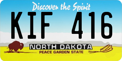 ND license plate KIF416