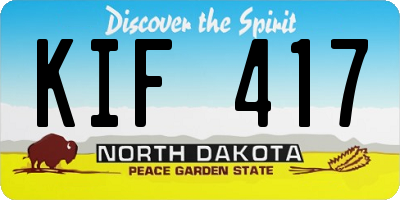 ND license plate KIF417