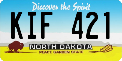 ND license plate KIF421