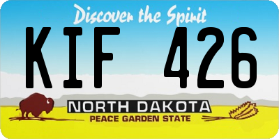 ND license plate KIF426