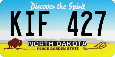 ND license plate KIF427