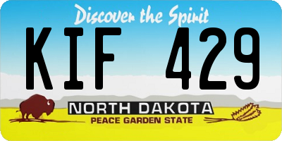 ND license plate KIF429