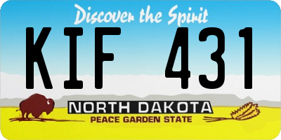 ND license plate KIF431