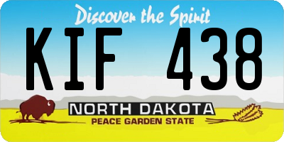 ND license plate KIF438