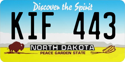 ND license plate KIF443