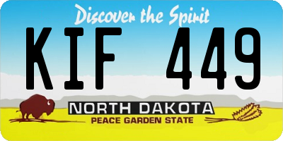 ND license plate KIF449