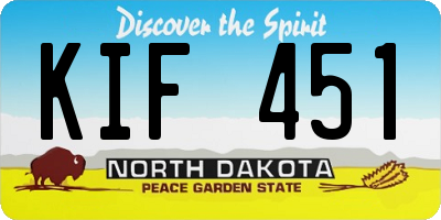 ND license plate KIF451