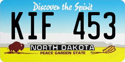 ND license plate KIF453