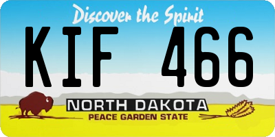 ND license plate KIF466